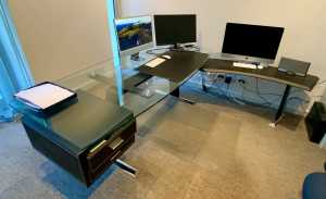 large office glass desk from Merlino