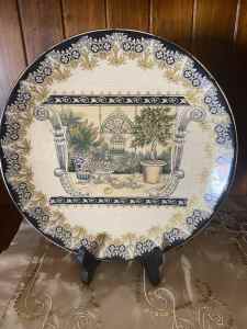 Vintage Large Display Plate. French Garden Design. $15