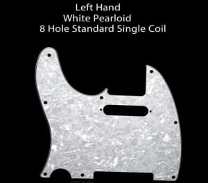 Left Hand White Pearloid Telecaster Pickguard
