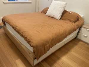 IKEA Mandal queen bed frame with storage
