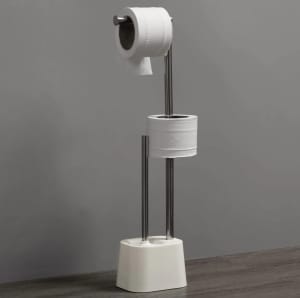 Chrome Toilet roll holder / stand brush, freestanding new and sealed