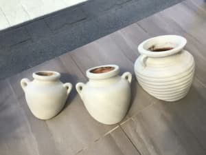 3 Terracotta plant urns