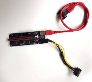 PCI-E Riser card PCE164P-NO8 VER009S, with cables, in exc. cond.