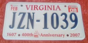 Nine (9) Genuine USA Vehicle Number Plates