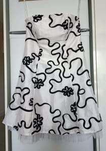 Black & White Satin Dress -size 8