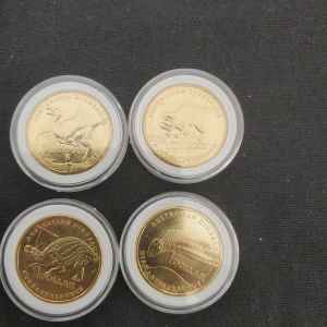 2022 australian dinosaurs $1 coins set of 4 uncirculated 