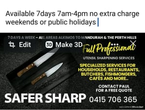 Mobile knife sharpening service 