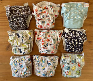 9 Bambooty modern cloth nappies (MCN) - 7 one size 2 easydry large