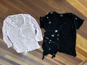 LADIES BABY PINK SHIRT & INTI TOP – SIZE 14 – 2 ITEMS