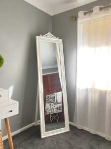 Beautiful free standing white mirror 190x55cm