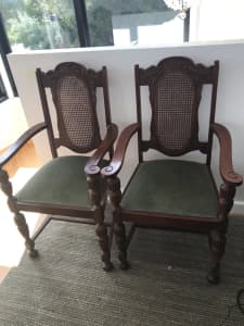Antique dining carver arm chairs