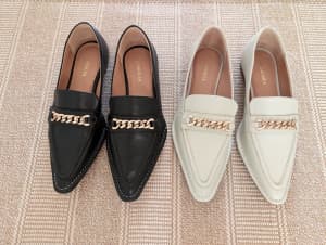 Two pairs of leather loafer EU size 36