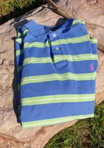 ralph lauren triple striped polo shirt