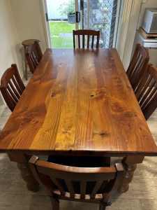 Timber Table and 6 Chairs