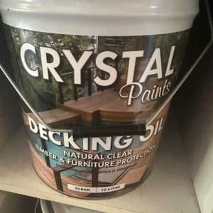 DIY DECKING PAINT 10L TIN (CRYSTAL PAINTS) CLEAR RRP $175.00 new