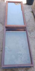Old aluminium window, about 213 cm H x 60 cm W, original reveals.