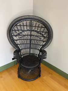 Black Cane Peacock Chair