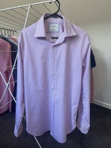 MJ Bale Pink Stripe Shirt Sz 39 Slim Fit