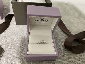 Micheal Hill 14 Carat White Gold 1 Carat Diamond Engagement Ring