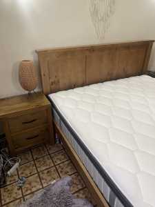 Wood Land King Bed & Bed Side Tables