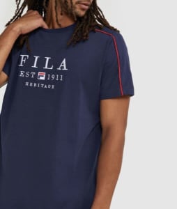 FILA Premium Heritage Navy T-Shirt (unisex S) - new (ORP $60)