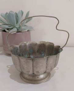 Hold***Vintage Small Nickel Silver Basket by ABRIT SPEMPIRL.