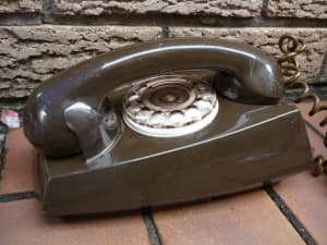 Chocolate brown rotary dial phone