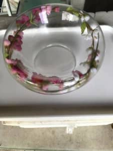 large decorative glass bowl - changeable insert