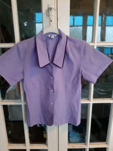 Lourdes Hill College purple shirt, size W6. Suit size 6 to 8
