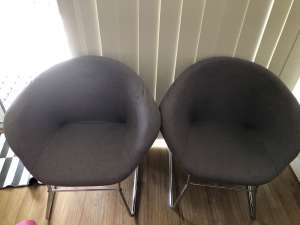 2x Grey Occasional Chairs