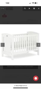 Baby cot with mattress