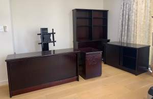 Wooden Office Furniture, cupboard, desk