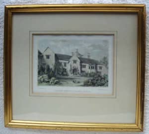 1860's Hand Coloured Lithograph H.V LANSDOWN Little Sodbury House