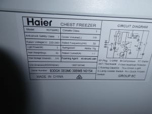 Haier 315L chest freezer