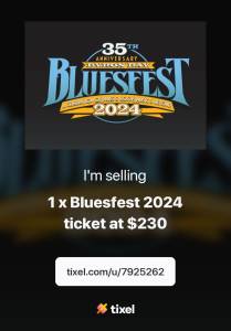 2024 Byron Blues Festival 5 day camping permit for 1