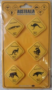 Australia Brooch Collection 6 Wildlife Badges Roadsign Design
