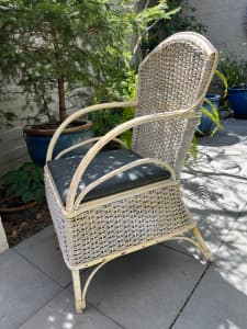 Vintage cane/seagrass verandah armchair