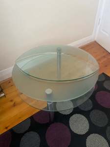 TEMPERED GLASS FOLDABLE COFFEE TABLE 700MM ACROSS