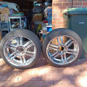 20 inch Mag wheels multi stud with good tyres.