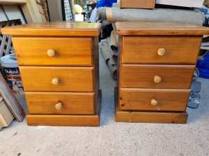 Pending pickup - Bedside Tables (X2) Solid Real Timber - FREE
