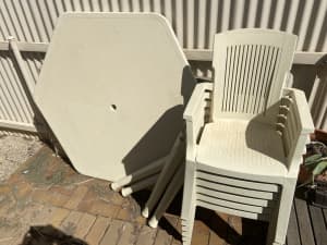 Outdoor Table x 2 & 6 Chairs