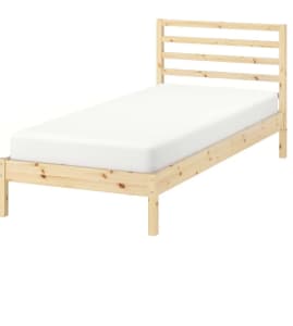 IKEA - TARVA Bed Frame, Pine Single with mattress