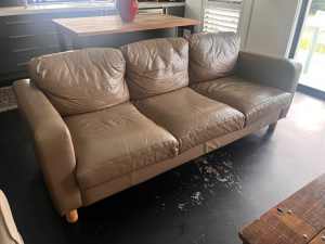 3 seater leather look couch