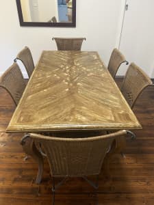 6 Seater mango wood dining table