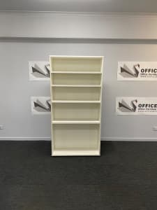 Bookcase with Solid Back-White-1800mm