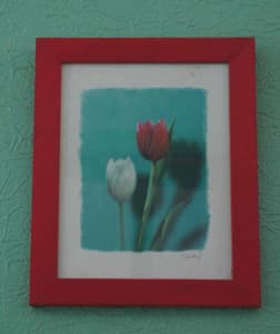 ART PRINT Tulip Flower T. KILEY Signed 1980s