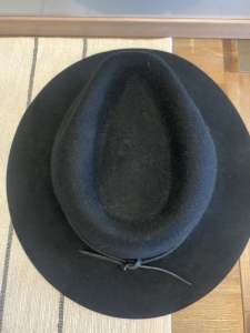 Black Brixton Wesley Wool Fedora Hat Size Large RRP $90