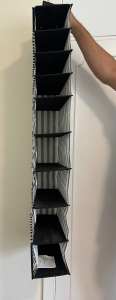 AS NEW HANGING SHOE SHELVES IKEA IN THICK STRIPE FABRIC