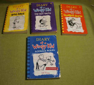 DIARY OF A WIMPY KID x 4 Jeff Kinney Books Set LOT Bulk