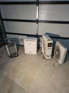 Fan, heater, dehumidifier 